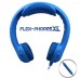 FLEX-PHONES XL Blue with in line mic, Indestructible, Single-Construction Headset For Teens